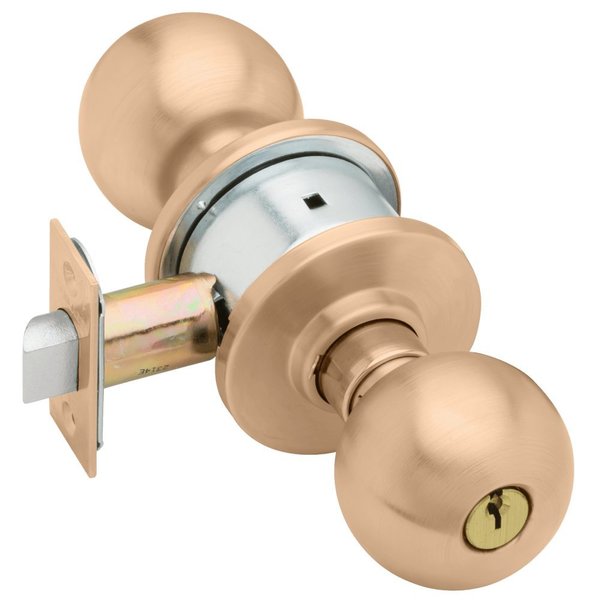 Schlage Grade 2 Storeroom Cylindrical Lock, Orbit Knob, Conventional Cylinder, Satin Bronze Fnsh, Non-handed A80PD ORB 612